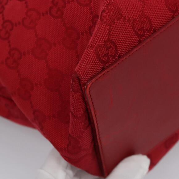 GUCCI GG Canvas Tote Bag Red Gold 002 002 - Picture 12 of 16